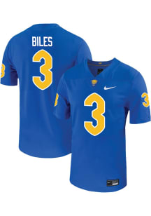 Rasheem Biles  Mens Blue Pitt Panthers NIL Game Name And Number Football Jersey