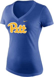 Pitt Panthers Blue Nike Logo Triblend Short Sleeve T-Shirt