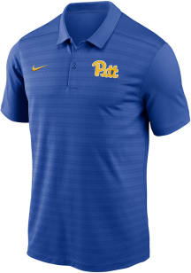 Mens Pitt Panthers Blue Nike DriFIT Victory Stripe Short Sleeve Polo Shirt
