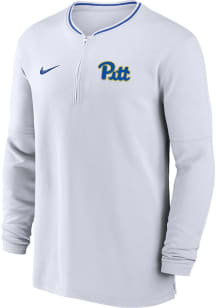 Mens Pitt Panthers White Nike Sideline DriFIT Half Zip Gameday Qtr Zip Pullover