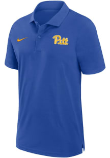 Mens Pitt Panthers Blue Nike Sideline DriFIT Gameday Woven Short Sleeve Polo Shirt