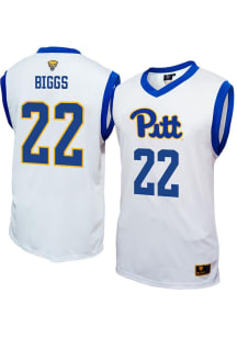 Audrey Biggs Mens White Pitt Panthers NIL Basketball Jersey