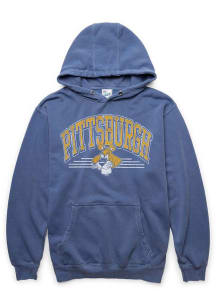 Mens Pitt Panthers Blue 47 Sun Fade Pierce Long Sleeve Fashion Hood