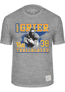 Bobby Grier Original Retro Brand Mens Grey Pitt Panthers Football Bobby Grier 38 Fashion Player T..