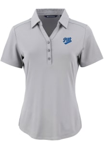 Womens Pitt Panthers Ash Cutter and Buck Vault Forge Eco Polo Short Sleeve Polo Shirt