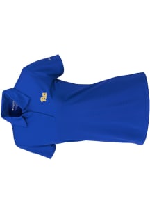 Womens Pitt Panthers Blue Columbia Heat Seal Birdie Short Sleeve Polo Shirt