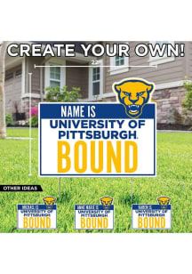 White Pitt Panthers Personalized School Bound Yard Sign