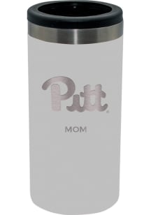 White Pitt Panthers Mom 12oz Slim Stainless Steel Coolie